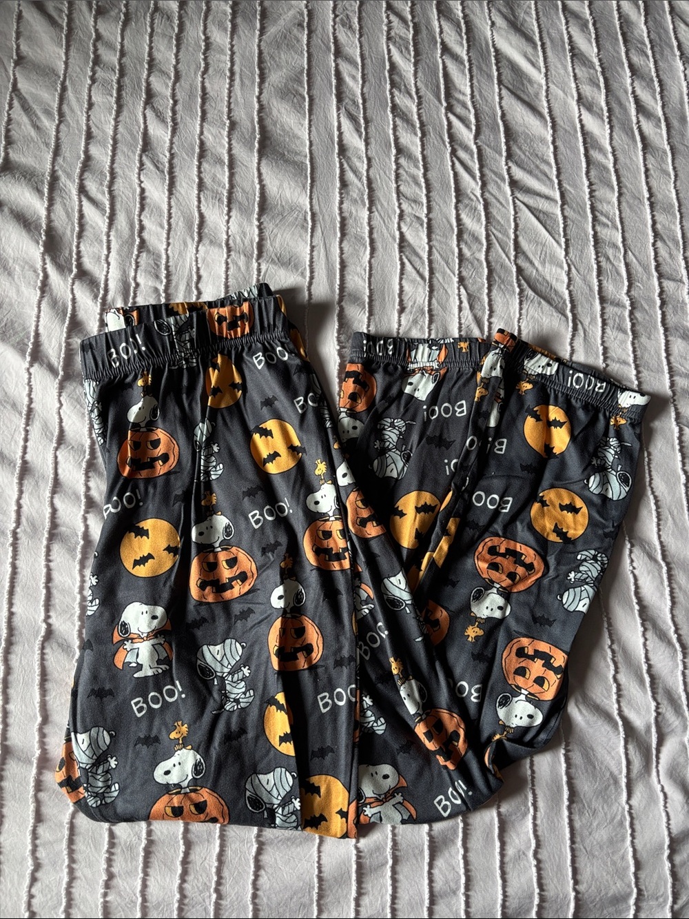 Peanuts Black & Orange Halloween Snoopy Pajama Bottoms
